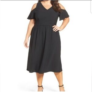 Midi cold shoulder black dress… Never worn!